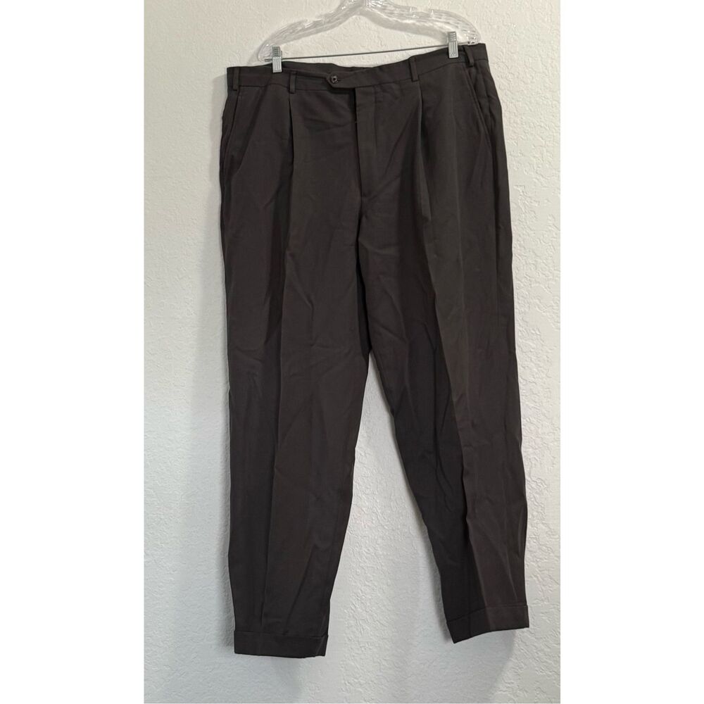 Armani Collezioni Dress Pants Mens wool 40x29 Chino‎ Pleated Trouser Slacks